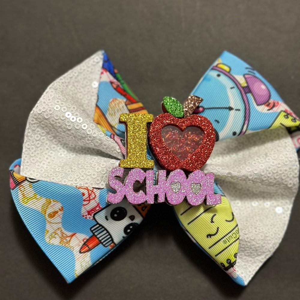School Bow w/white sequence